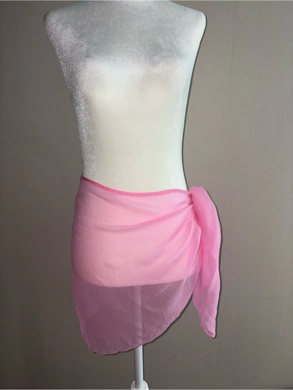 SKIMS -Pink Sheer Swim Sarong Cover-Up